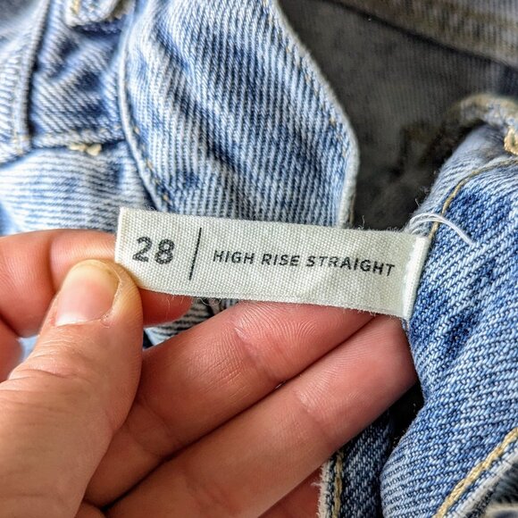 Pacsun High Rise Straight Jeans Blue Denim size 28 - Picture 7 of 10